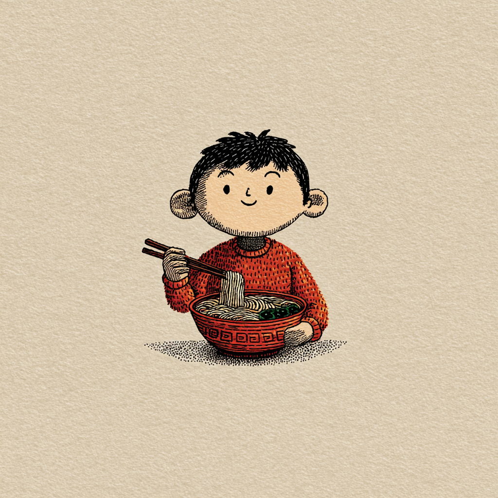 一人でラーメンを楽しむ